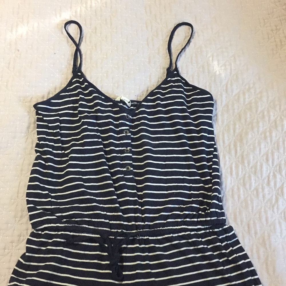 Super cute blue and white romper
